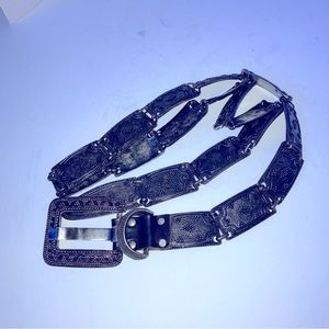 Belt Vintage Metal Western Style one size, Silver Tone.